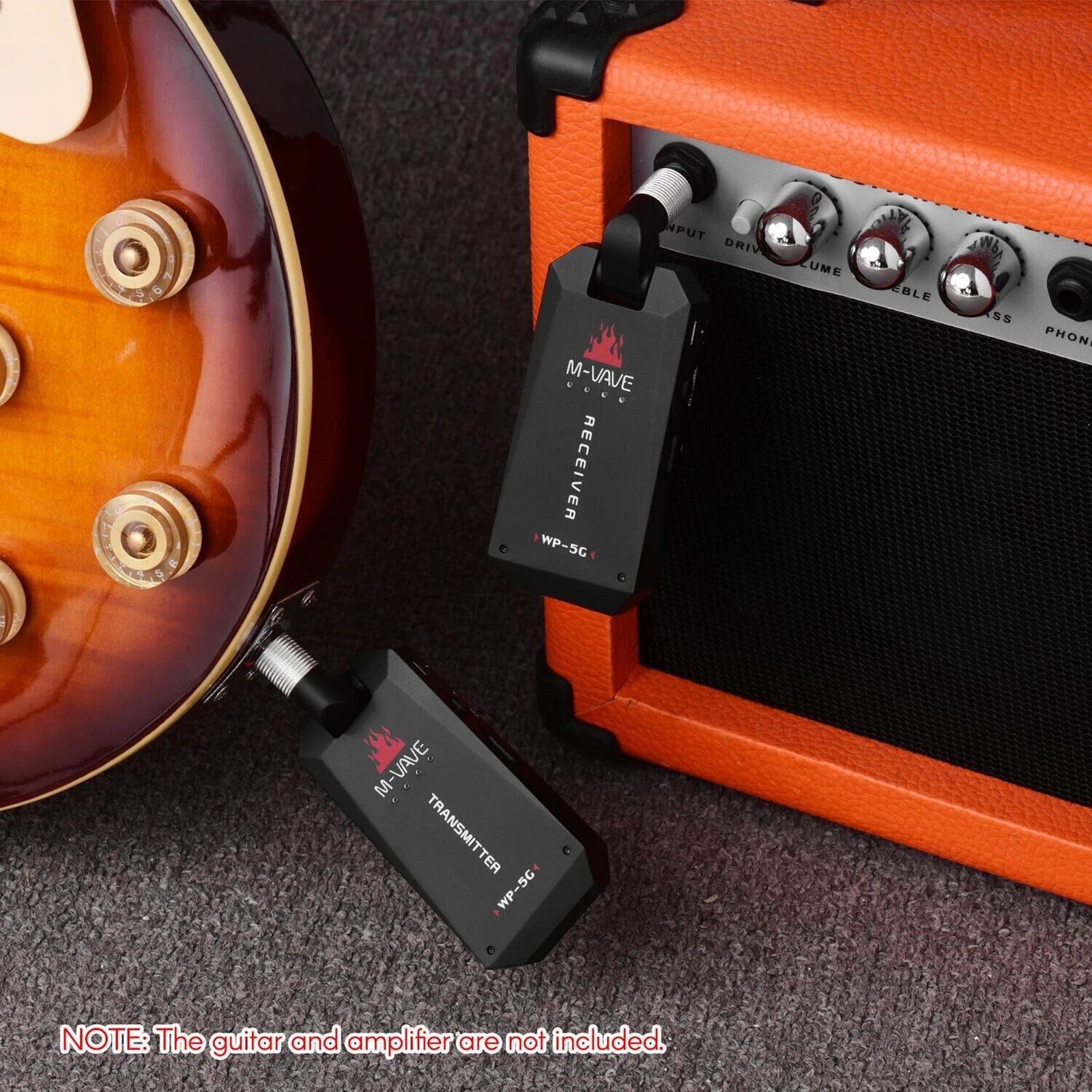 M-VAVE WP-5G 5.8G Wireless Guitar System Rechargeable Audio Transmitter Receiver Guitar Amplifier Guitar Accessory Type-C Cable - Image 3