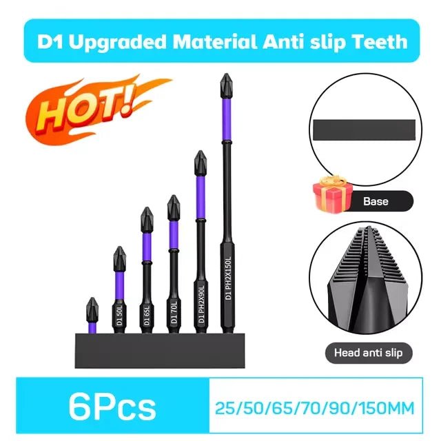 6/12 Pcs Magnetic Screwdriver Bits Non-slip Shockproof Phillips Impact Bits Hex Shank Alloy Steel Bits Suitable for Power Tools - Image 17