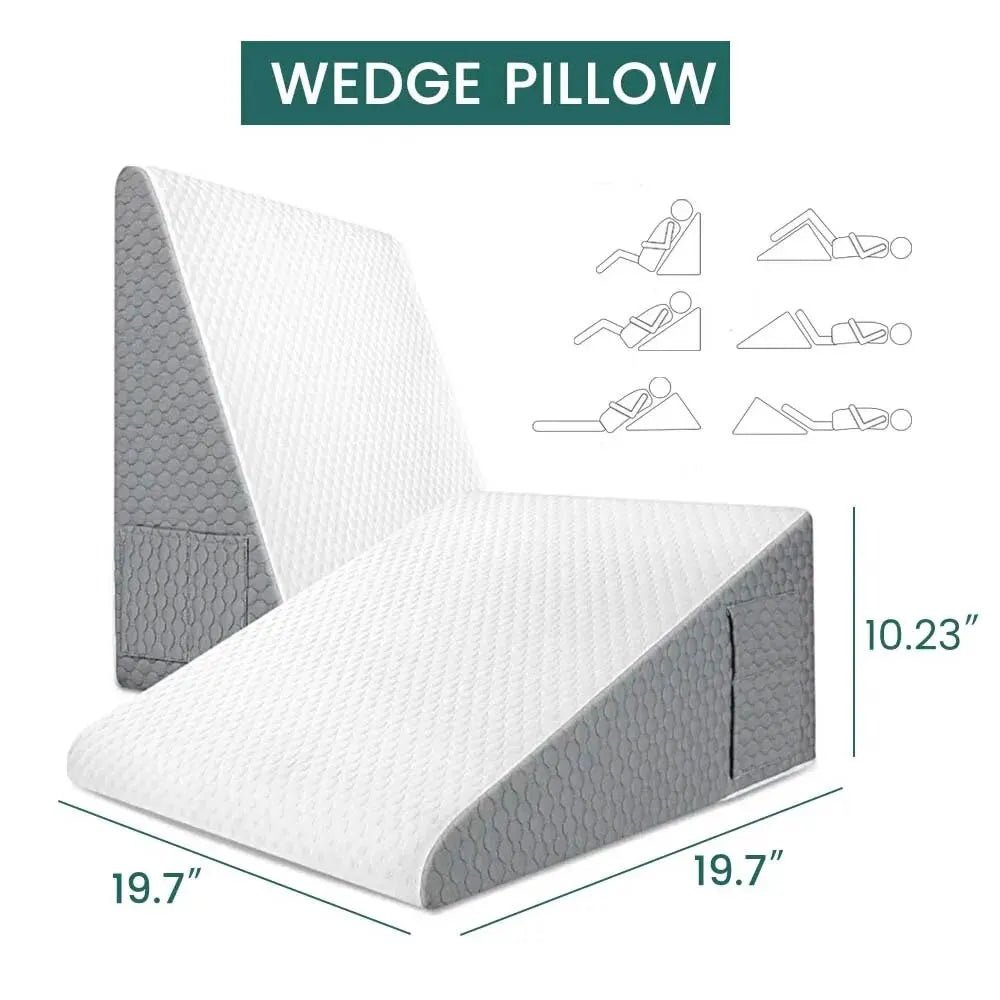 Wedge Pillow for Sleeping Acid Reflux After Surgery Triangle Elevated Pillow for Bedside Dormitory Office Air Layer Foam - Image 3