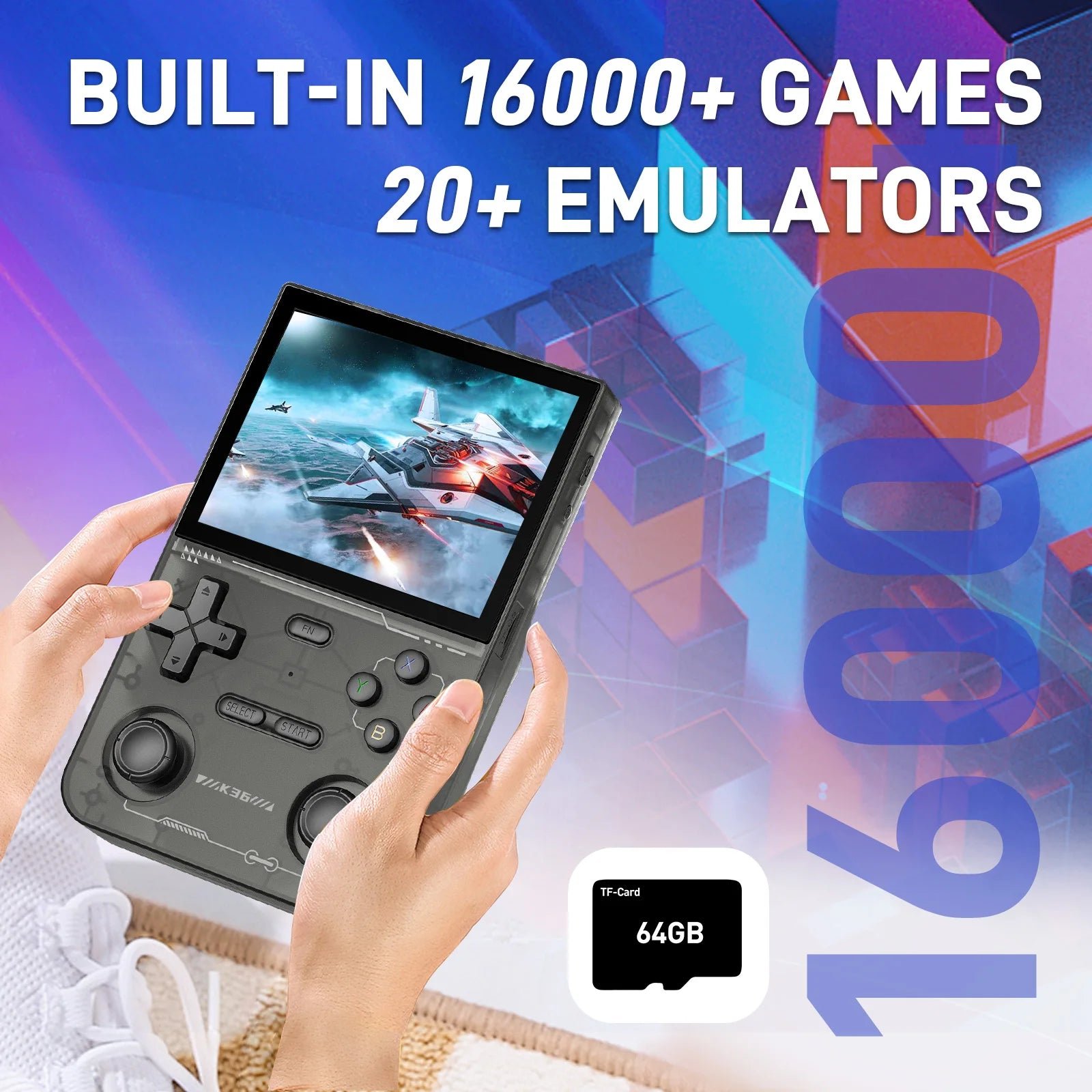 GAMINJA K36 3.5Inch IPS Screen Handheld Game Console 64GB Memory Classic Games Portable Handheld Open Source Game Console - Image 8